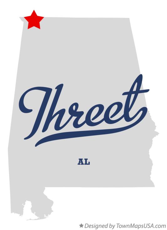 Map of Threet Alabama AL