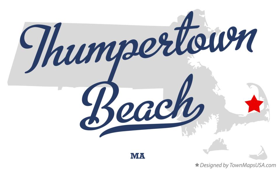 Map of Thumpertown Beach Massachusetts MA