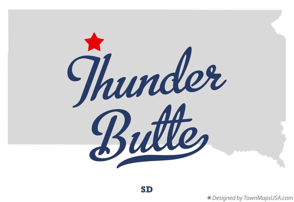 Map of Thunder Butte South Dakota SD