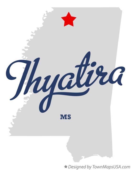 Map of Thyatira Mississippi MS