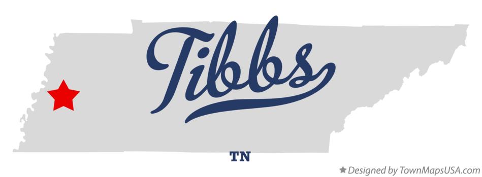 Map of Tibbs Tennessee TN