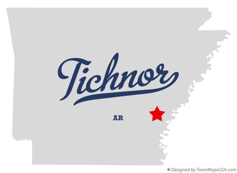 Map of Tichnor Arkansas AR