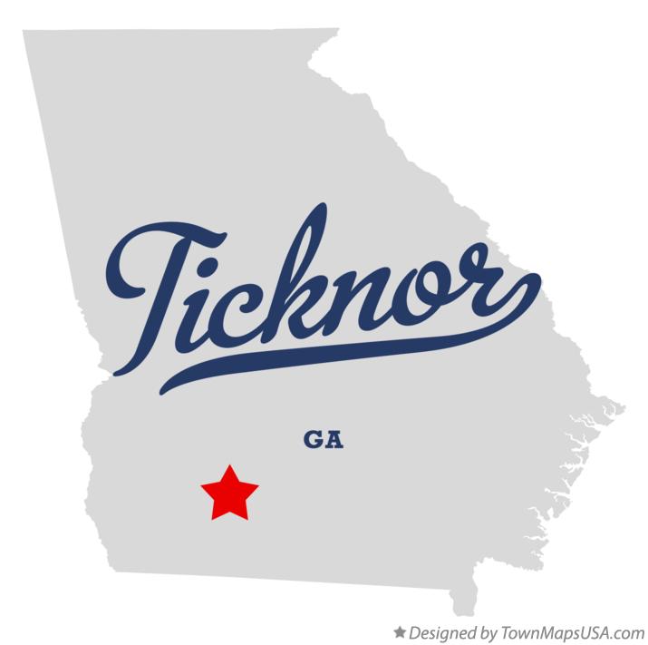 Map of Ticknor Georgia GA