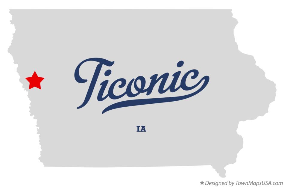 Map of Ticonic Iowa IA