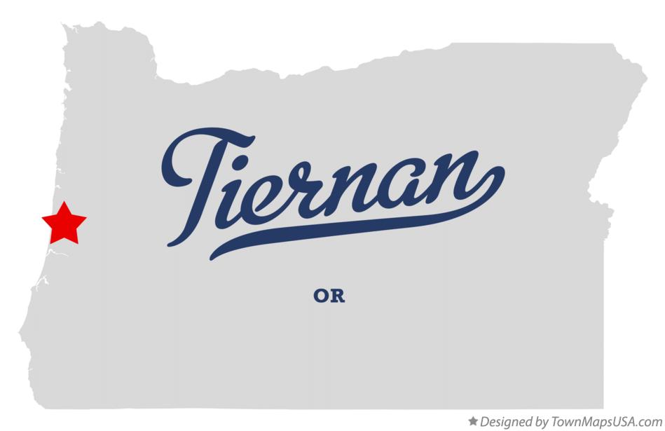 Map of Tiernan Oregon OR