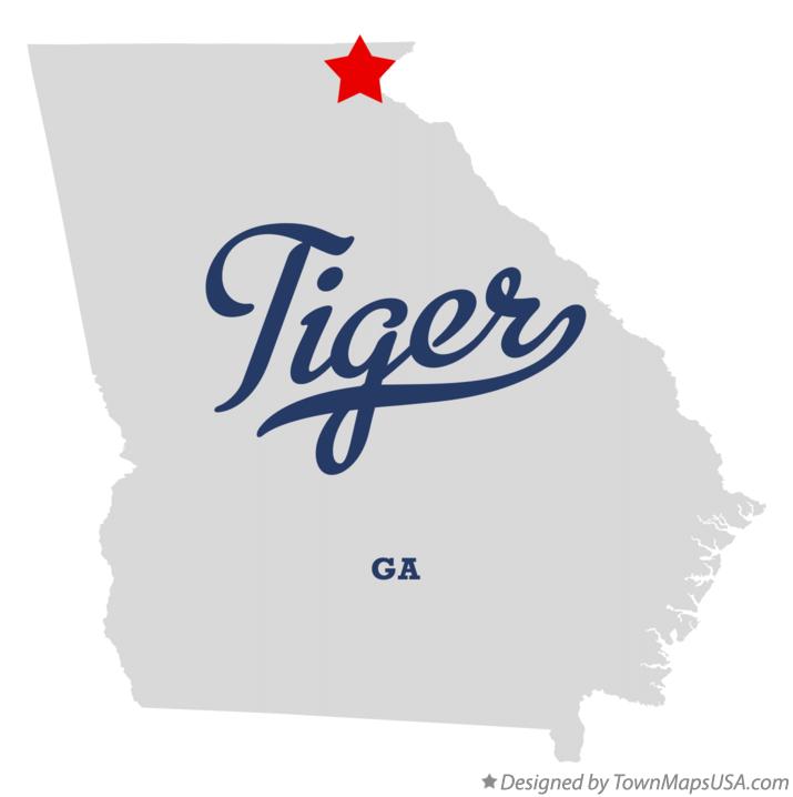 Map of Tiger Georgia GA