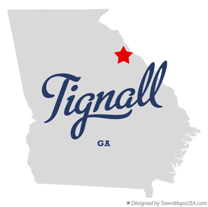 Map of Tignall Georgia GA