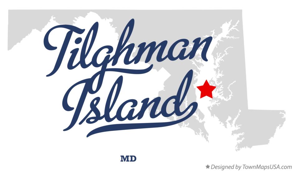 Map of Tilghman Island Maryland MD