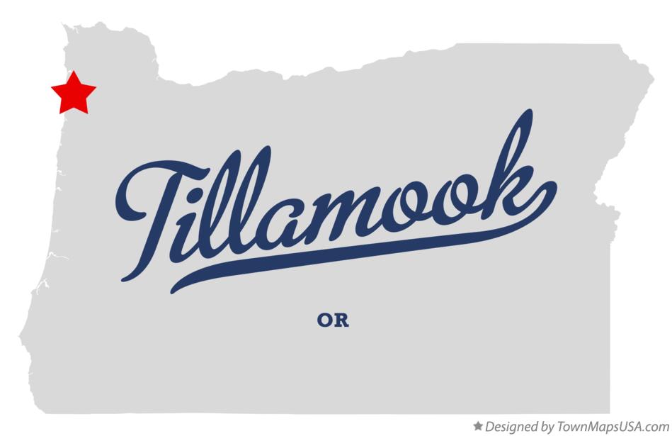 Map of Tillamook Oregon OR