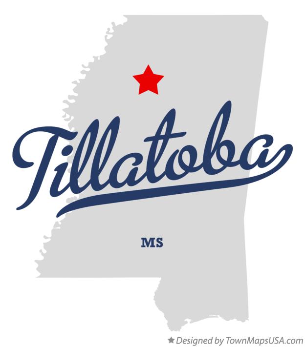 Map of Tillatoba Mississippi MS