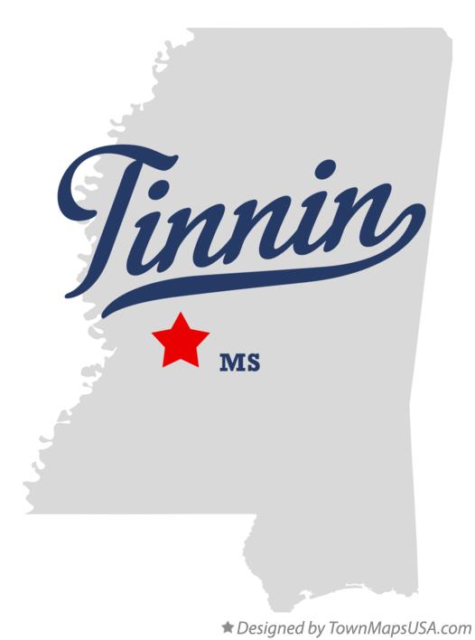 Map of Tinnin Mississippi MS