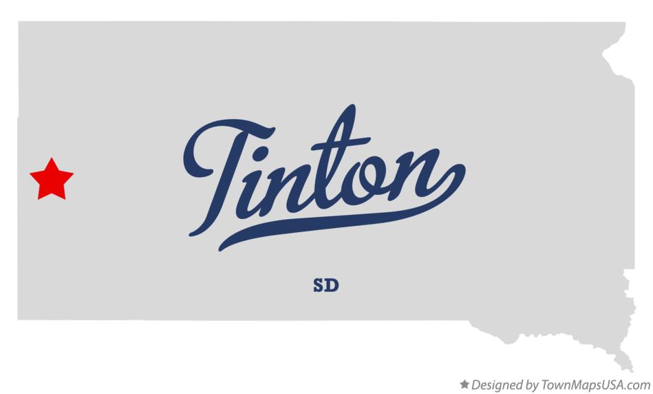 Map of Tinton South Dakota SD