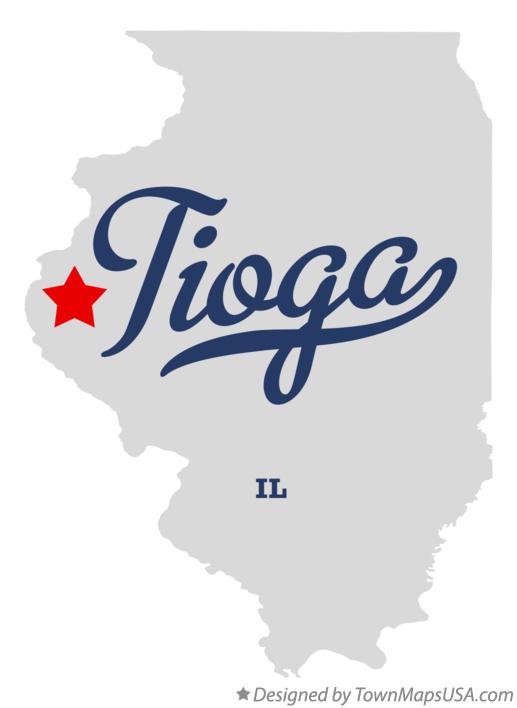 Map of Tioga Illinois IL