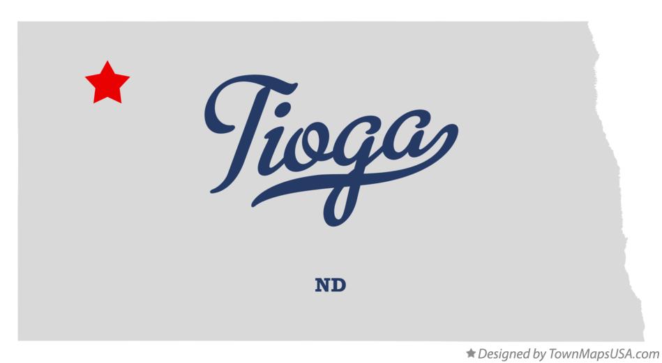 Map of Tioga North Dakota ND