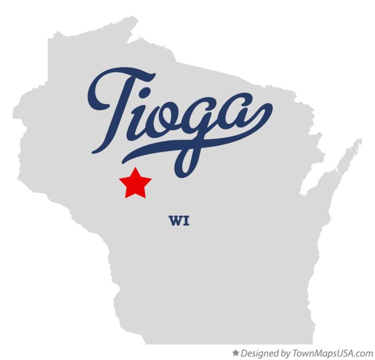 Map of Tioga Wisconsin WI