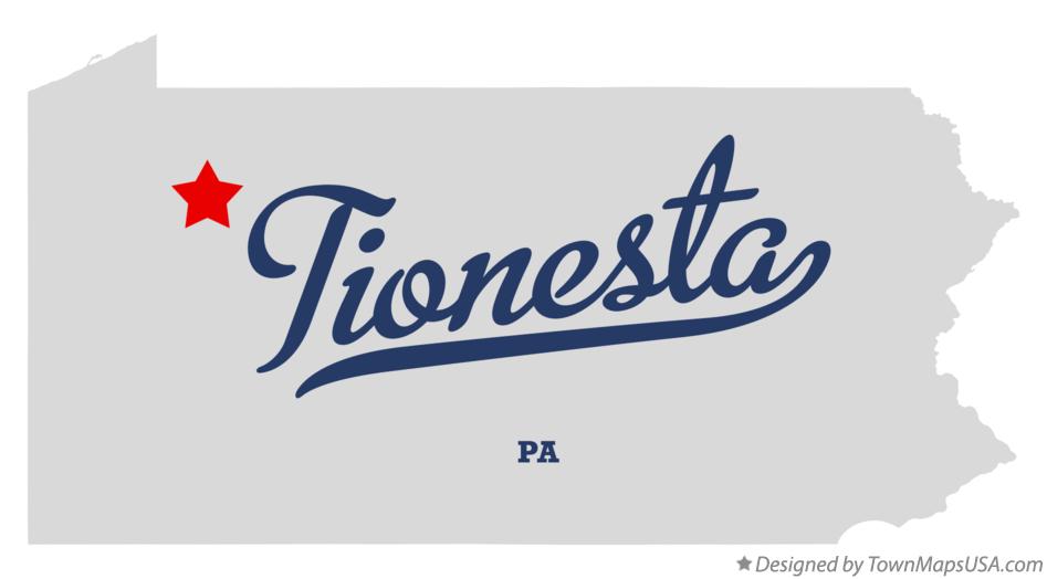Map of Tionesta Pennsylvania PA