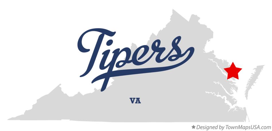 Map of Tipers Virginia VA
