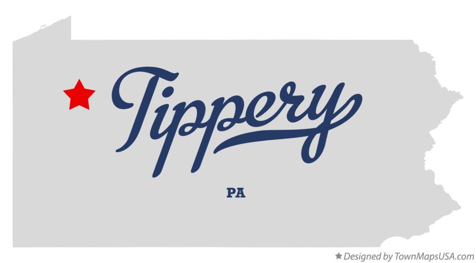 Map of Tippery Pennsylvania PA