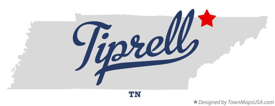 Map of Tiprell Tennessee TN