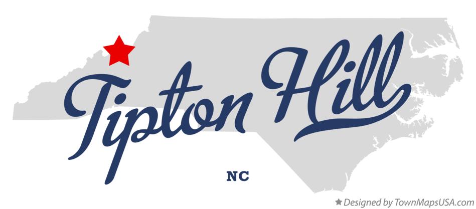 Map of Tipton Hill North Carolina NC