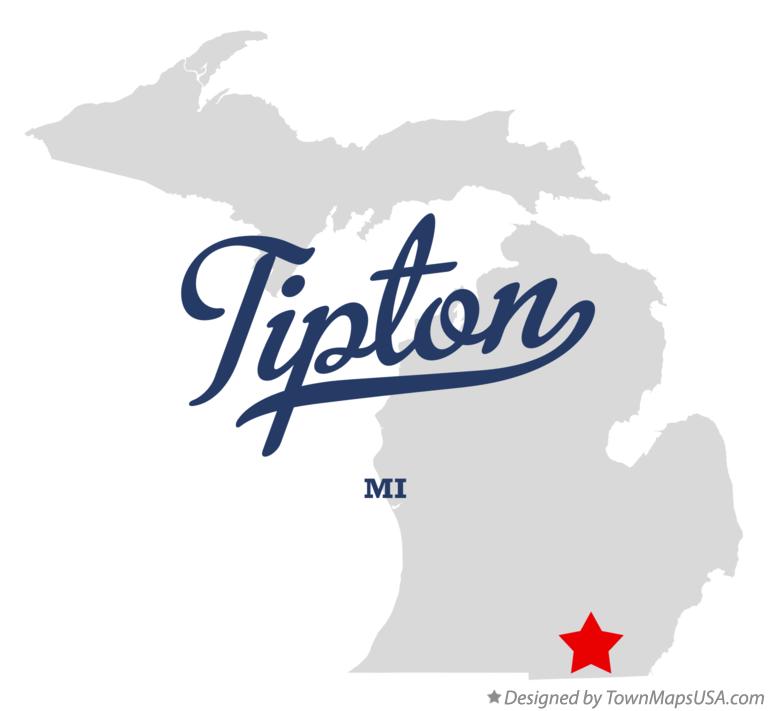 Map of Tipton Michigan MI