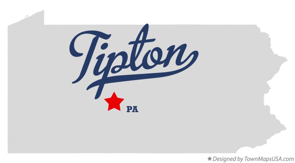 Map of Tipton Pennsylvania PA