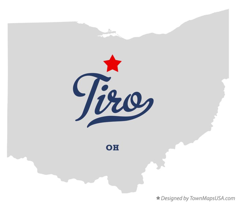 Map of Tiro Ohio OH