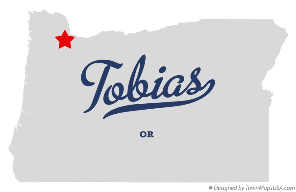 Map of Tobias Oregon OR