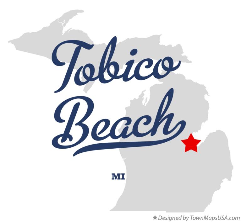 Map of Tobico Beach Michigan MI