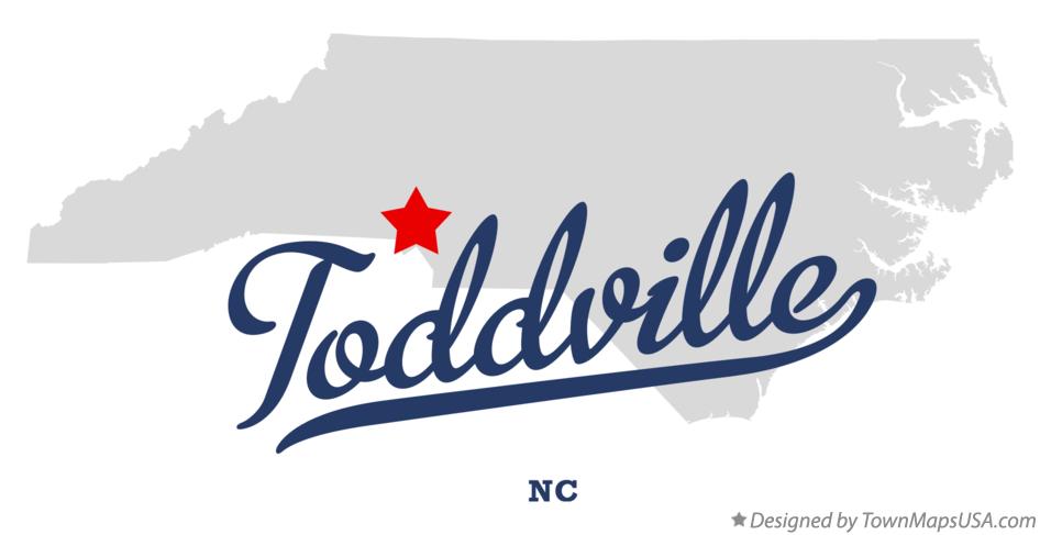 Map of Toddville North Carolina NC