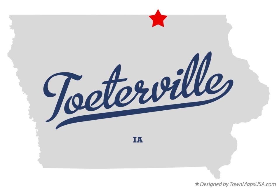 Map of Toeterville Iowa IA