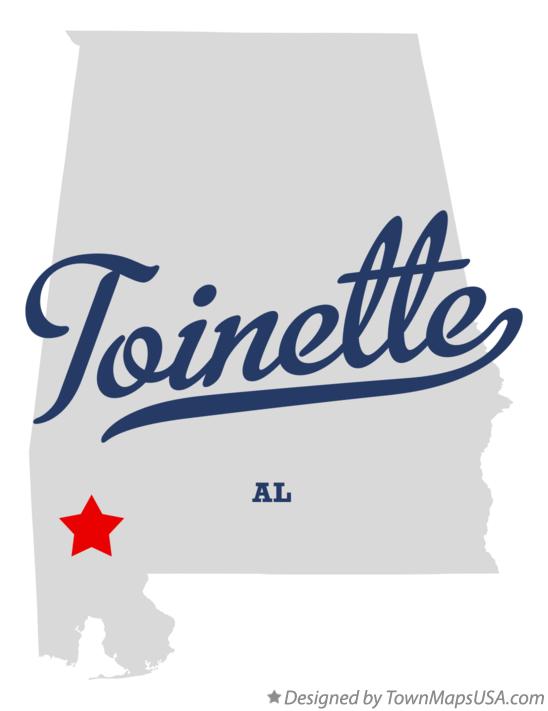 Map of Toinette Alabama AL