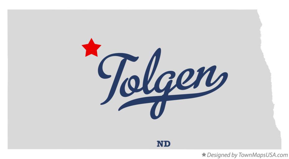Map of Tolgen North Dakota ND