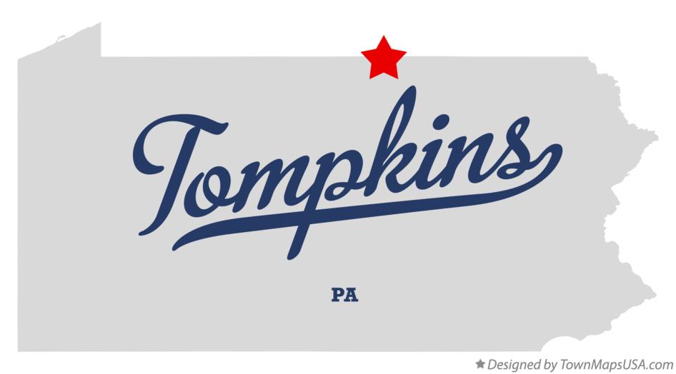Map of Tompkins Pennsylvania PA