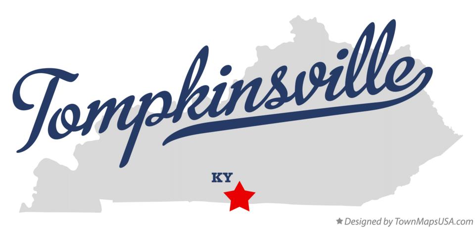 Map of Tompkinsville Kentucky KY
