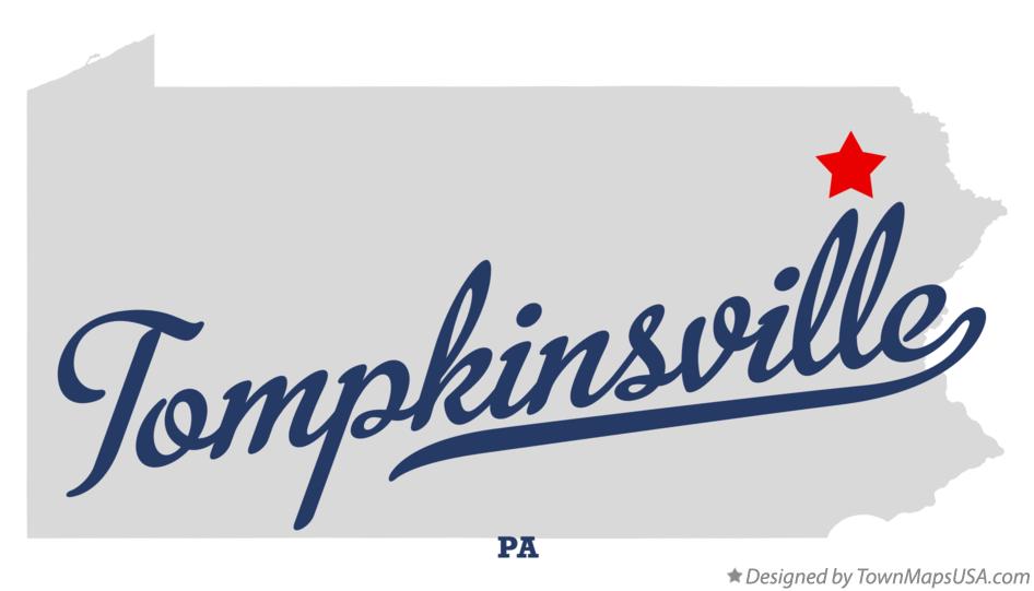Map of Tompkinsville Pennsylvania PA