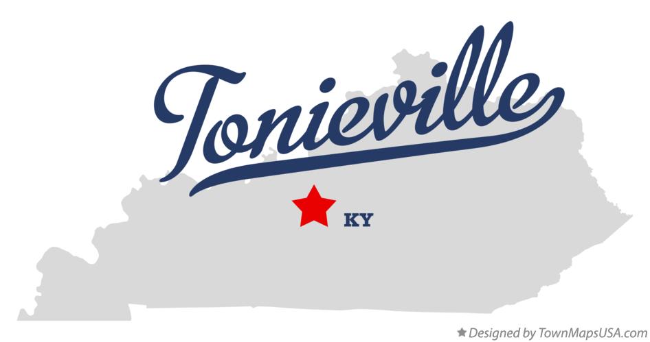 Map of Tonieville Kentucky KY