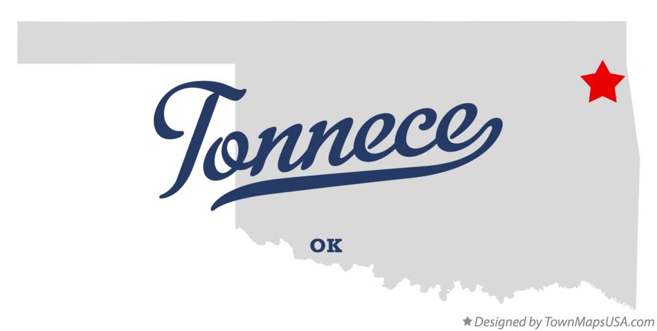 Map of Tonnece Oklahoma OK