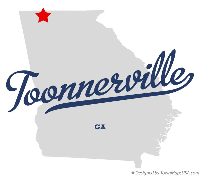 Map of Toonnerville Georgia GA