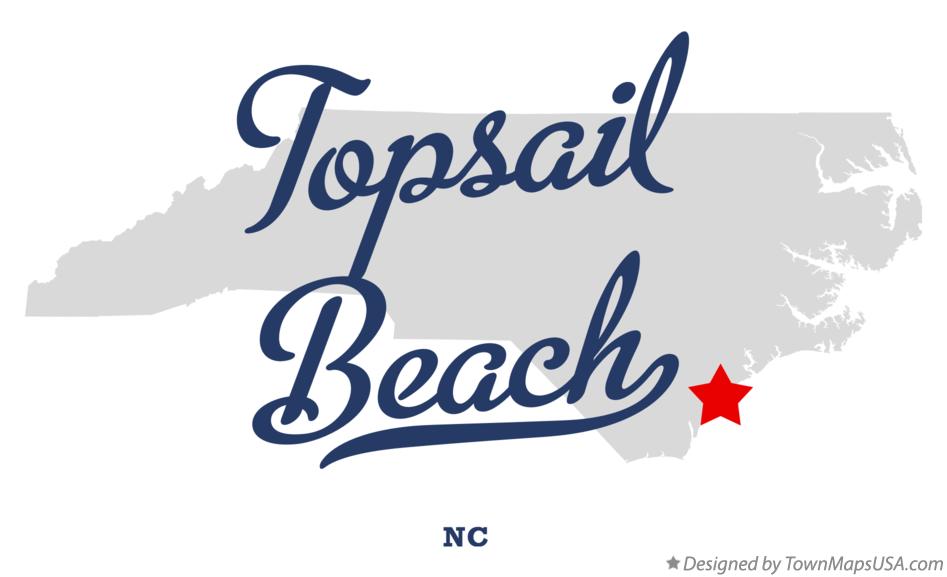 Map of Topsail Beach North Carolina NC