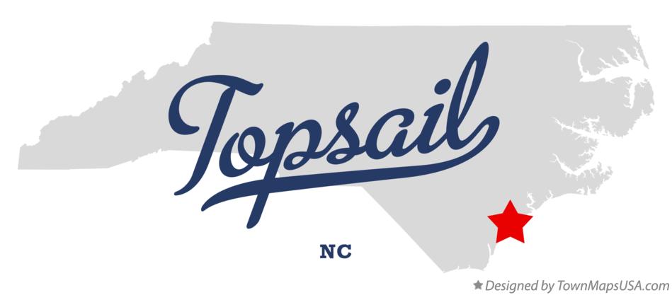 Map of Topsail North Carolina NC