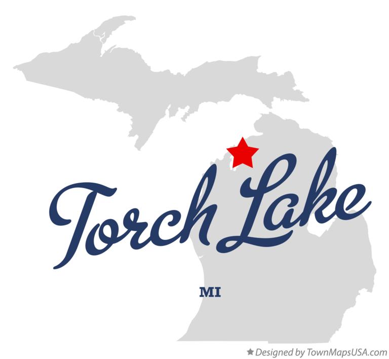 Map of Torch Lake Michigan MI