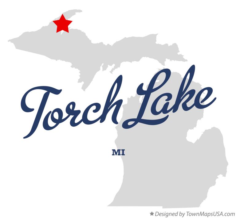 Map of Torch Lake Michigan MI
