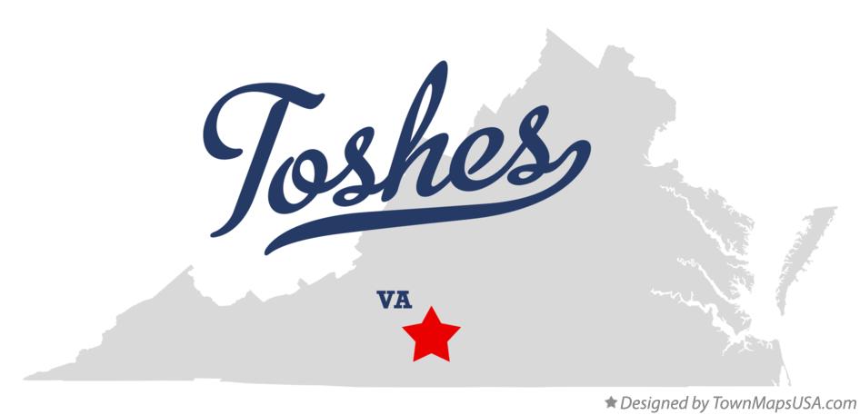 Map of Toshes Virginia VA
