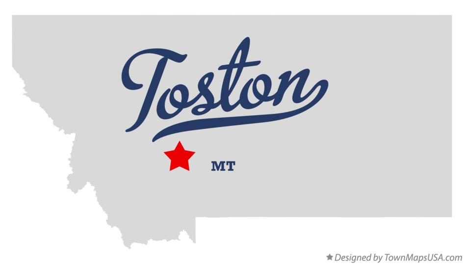 Map of Toston Montana MT