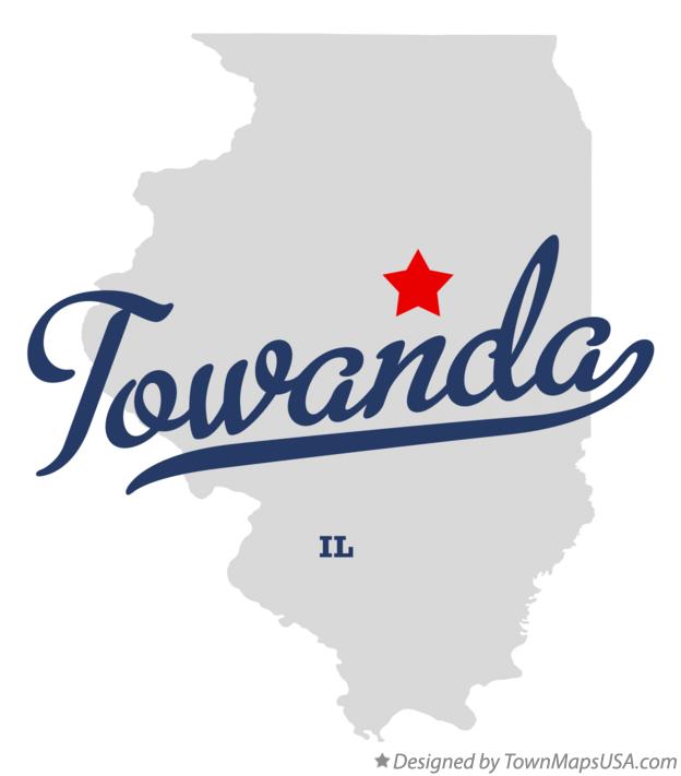 Map of Towanda Illinois IL