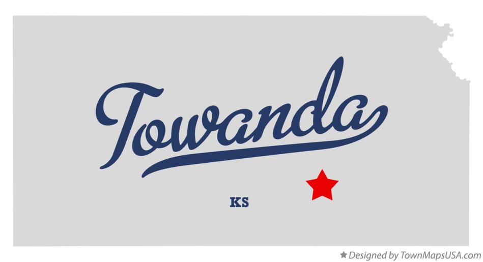 Map of Towanda Kansas KS