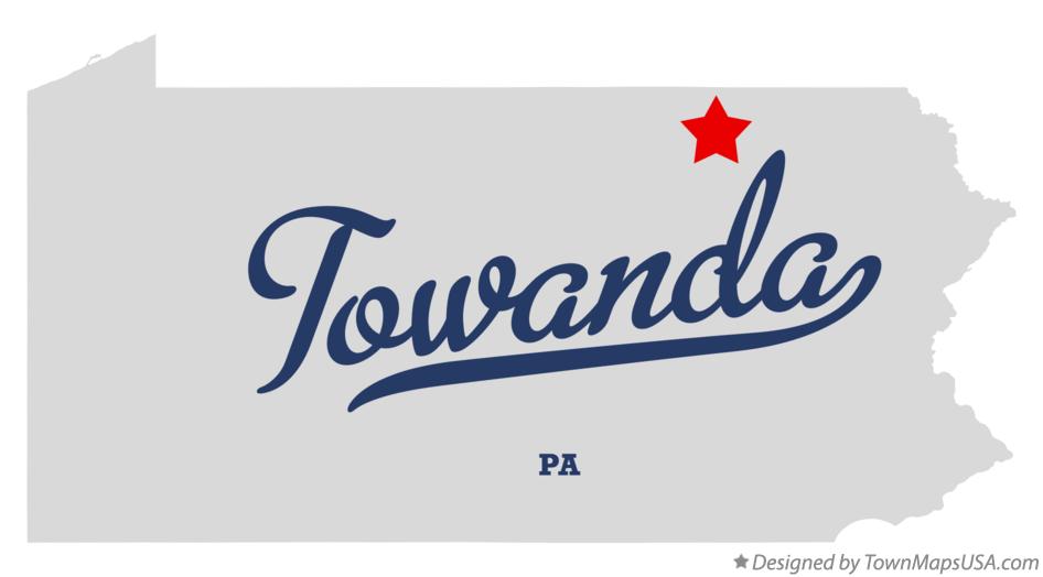 Map of Towanda Pennsylvania PA