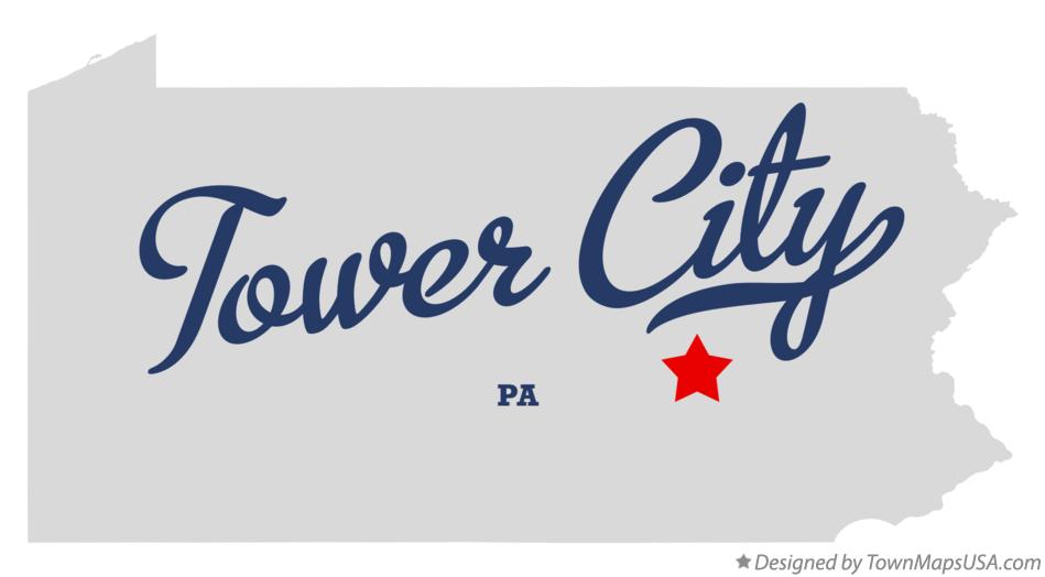 Map of Tower City Pennsylvania PA
