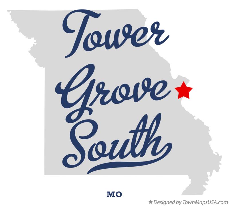 Map of Tower Grove South Missouri MO